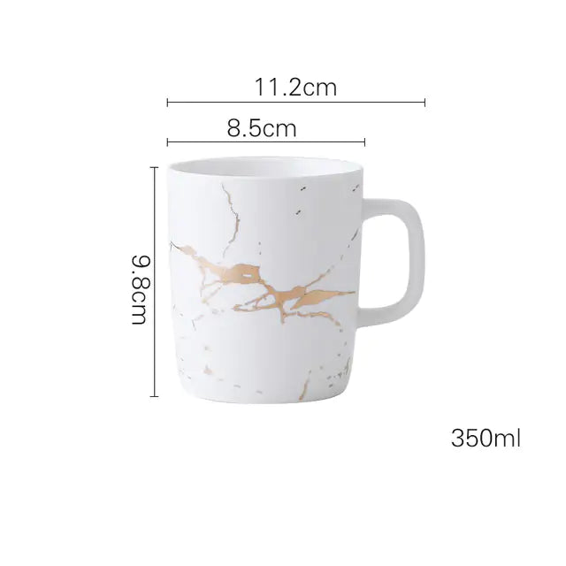 Tazas de café Marble Gold Inlay