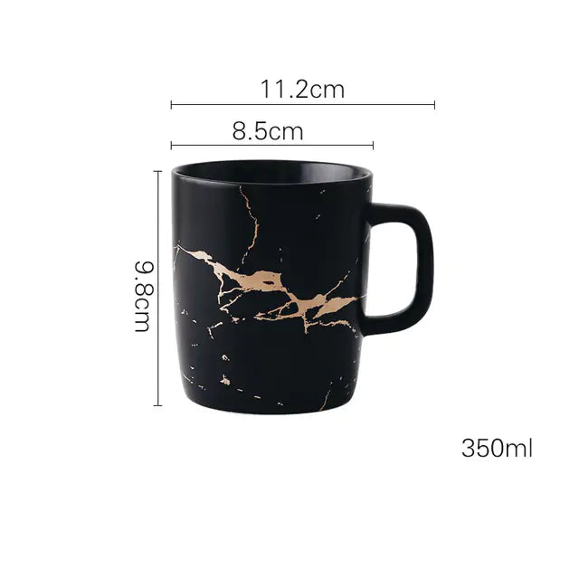 Tazas de café Marble Gold Inlay