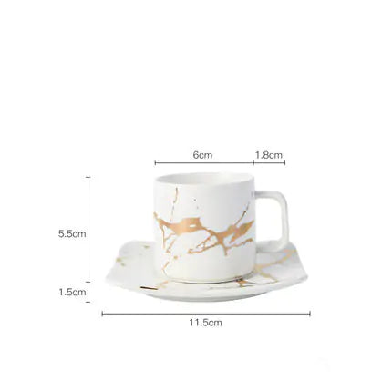 Tazas de café Marble Gold Inlay