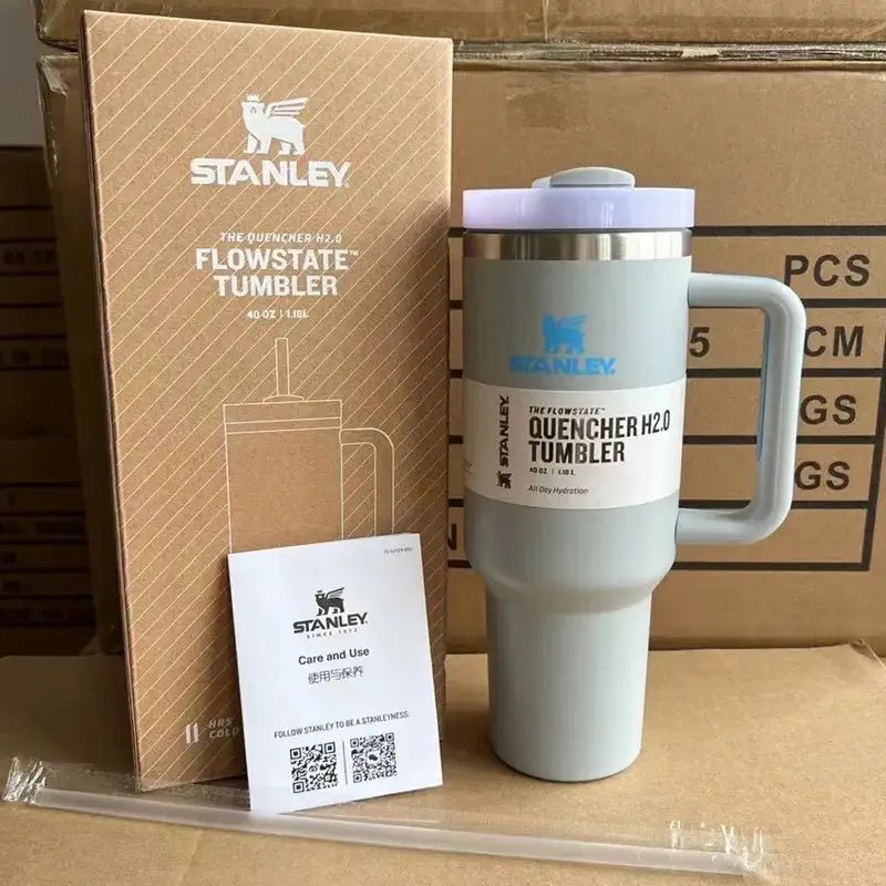 Stanley Quencher H2.0 Flow State Tumbler 30oz/40oz Insulated Thermal Coffee Cup Stainless Steel Travel Mug Vacuum Insulated Cup - Coffee Karyk